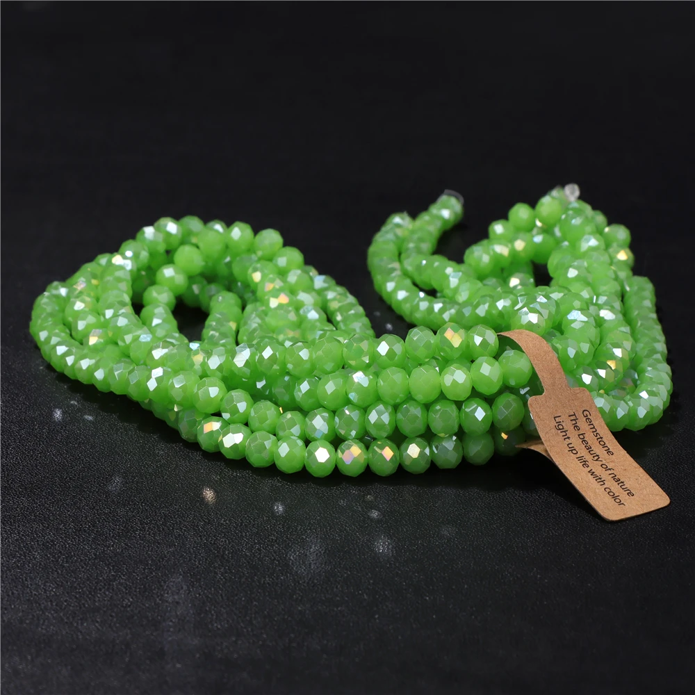 Wholesale 5 strand/lot Faceted Austrian Crystal Bead Rondelle Loose Spacer AB Color Glass Beads For Jewelry Making Accessories