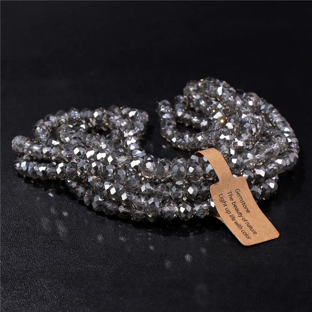 Wholesale 5 strand/lot Faceted Austrian Crystal Bead Rondelle Loose Spacer AB Color Glass Beads For Jewelry Making Accessories