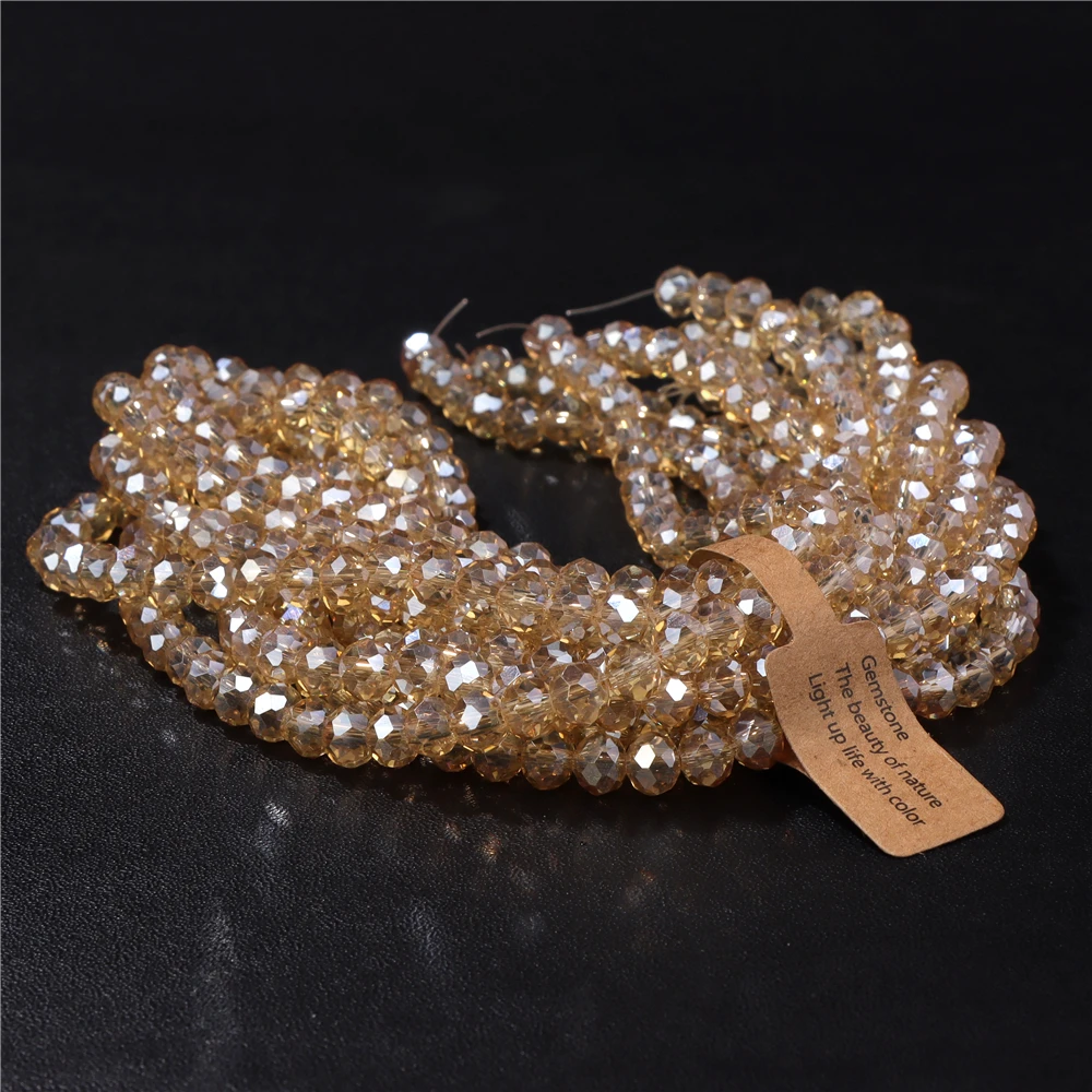 Wholesale 5 strand/lot Faceted Austrian Crystal Bead Rondelle Loose Spacer AB Color Glass Beads For Jewelry Making Accessories