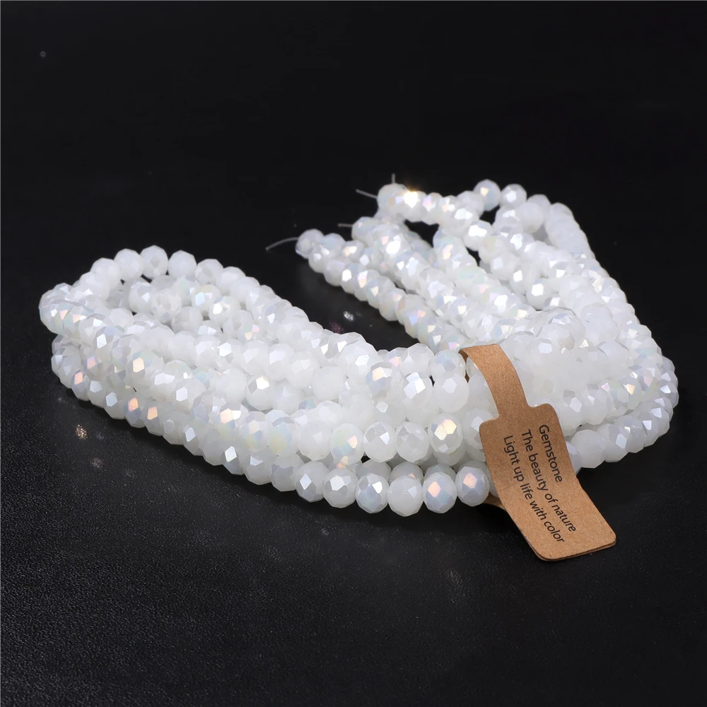 Wholesale 5 strand/lot Faceted Austrian Crystal Bead Rondelle Loose Spacer AB Color Glass Beads For Jewelry Making Accessories