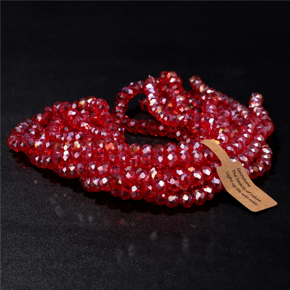 Wholesale 5 strand/lot Faceted Austrian Crystal Bead Rondelle Loose Spacer AB Color Glass Beads For Jewelry Making Accessories