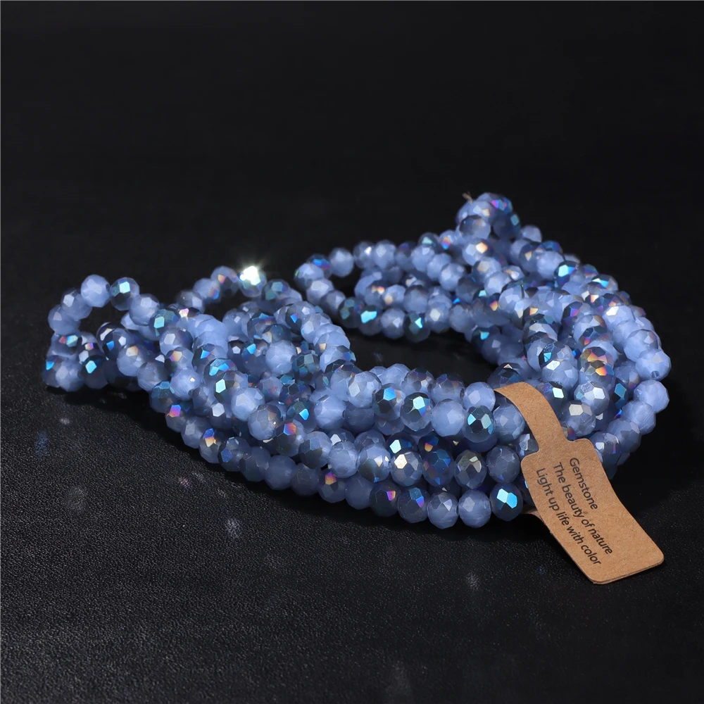Wholesale 5 strand/lot Faceted Austrian Crystal Bead Rondelle Loose Spacer AB Color Glass Beads For Jewelry Making Accessories