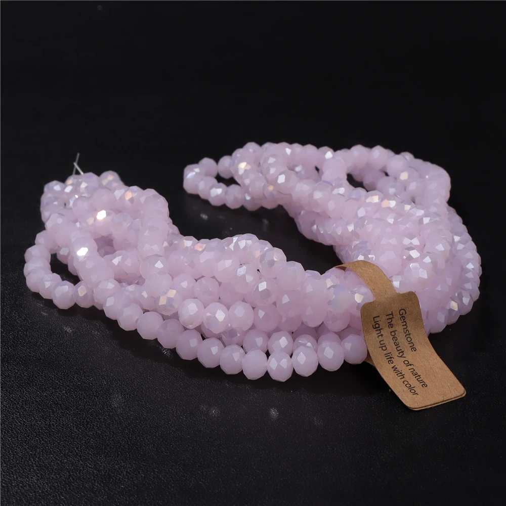 Wholesale 5 strand/lot Faceted Austrian Crystal Bead Rondelle Loose Spacer AB Color Glass Beads For Jewelry Making Accessories