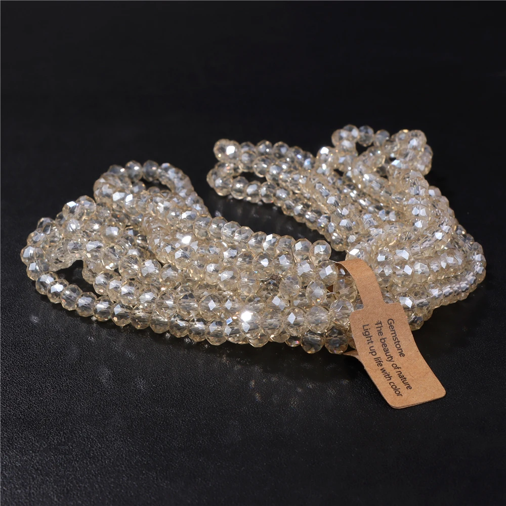 Wholesale 5 strand/lot Faceted Austrian Crystal Bead Rondelle Loose Spacer AB Color Glass Beads For Jewelry Making Accessories