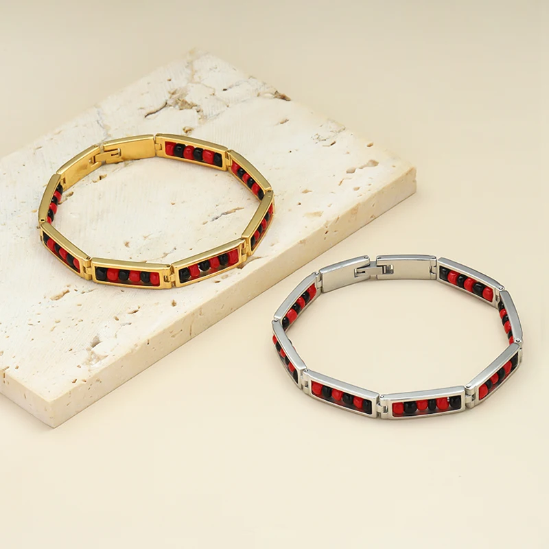 GD Hot Trend Stainless Steel Holiday Devise Lucky Amulet Beads Bangle For Women Trend Couple Bracelet Holiday Gifts