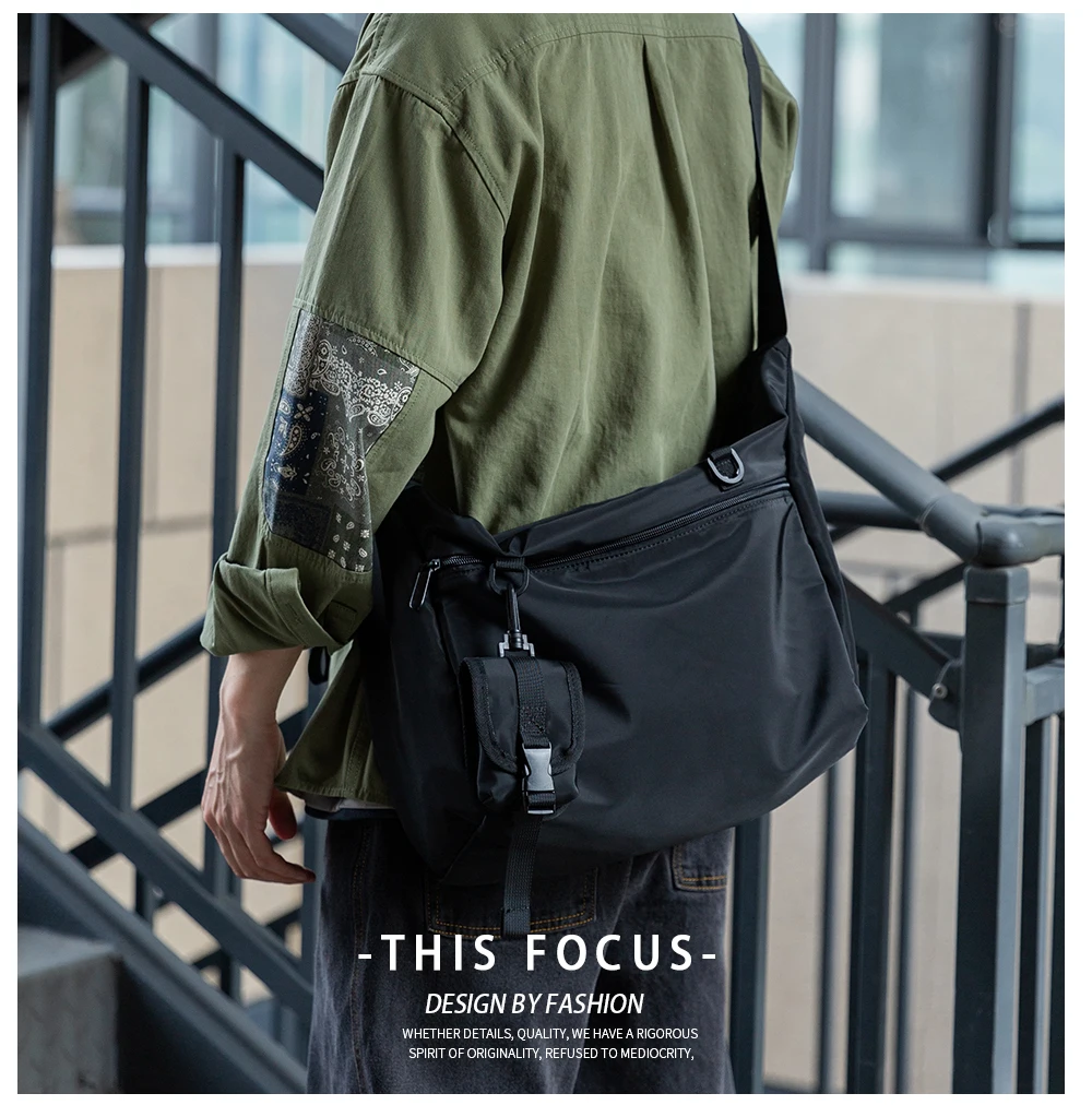 MOYYI INS Korean Style Men Messenger Bags Women Travel Casual Large Hobo Bag Waterproof Nylon Laptop Crossbody Shoulder Bag
