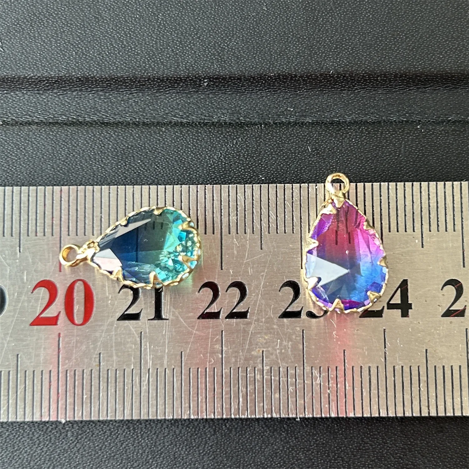 10pcs/lot Copper Colorful Crystal Water Drop Crystal Charms For Jewelry DIY Making Shining Crystal Brass Pendant Accessories