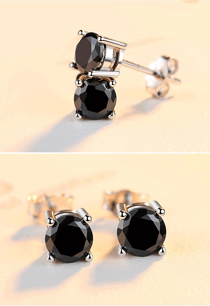 D Color VVS1 Moissanite Square Stud Earrings Women 925 Sterling Silver Moissanita Ear Studs Platinum Finish Pass Diamond Tester