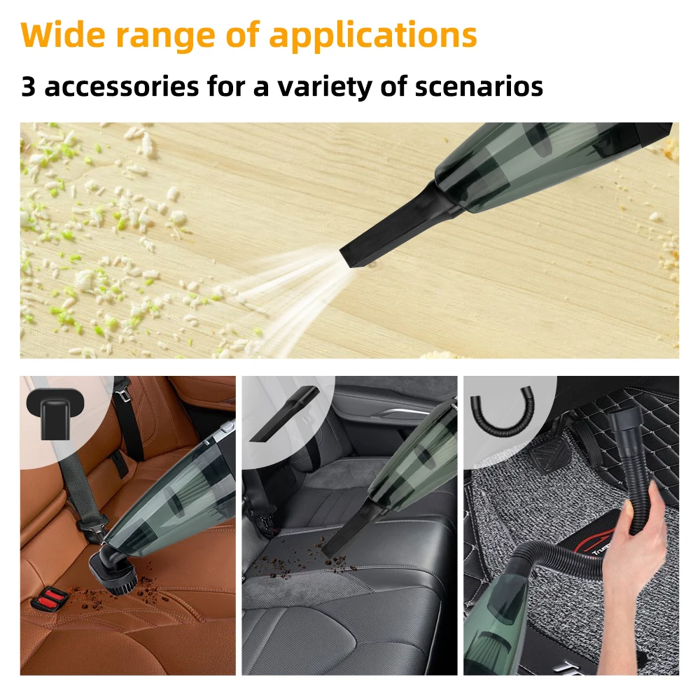 Wireless Vacuum Cleaner Powerful Cyclone Suction Rechargeable Handheld Car Vacuum Cleaner Quick Charge for Car Home Pet Hair