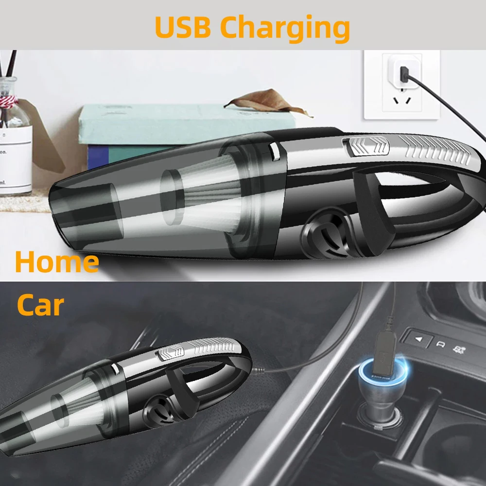 Wireless Vacuum Cleaner Powerful Cyclone Suction Rechargeable Handheld Car Vacuum Cleaner Quick Charge for Car Home Pet Hair
