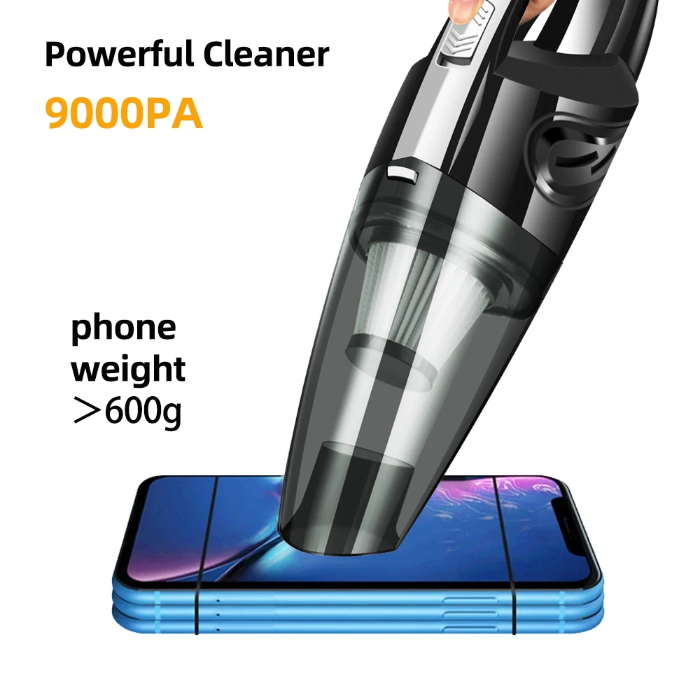 Wireless Vacuum Cleaner Powerful Cyclone Suction Rechargeable Handheld Car Vacuum Cleaner Quick Charge for Car Home Pet Hair