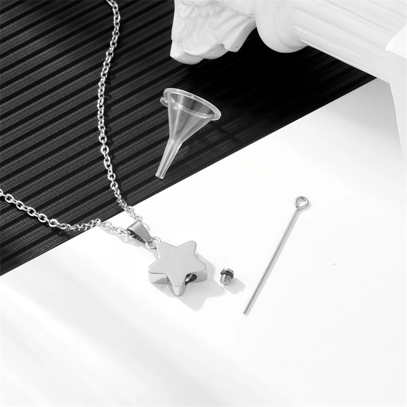 Cremation Necklace for Ashes Stainless Steel Pendant Ashes Holder Memorial Jewelry
