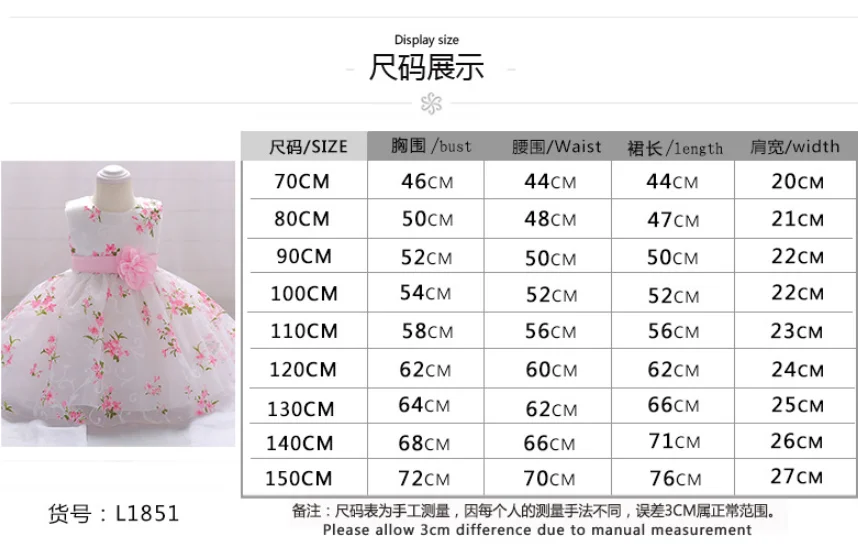 Baby Girls 1 Year Birthday Princess Party Flowers Baptism Dress Infant Embroidery Floral Sleeveless Costume Newborn Kids Clothes