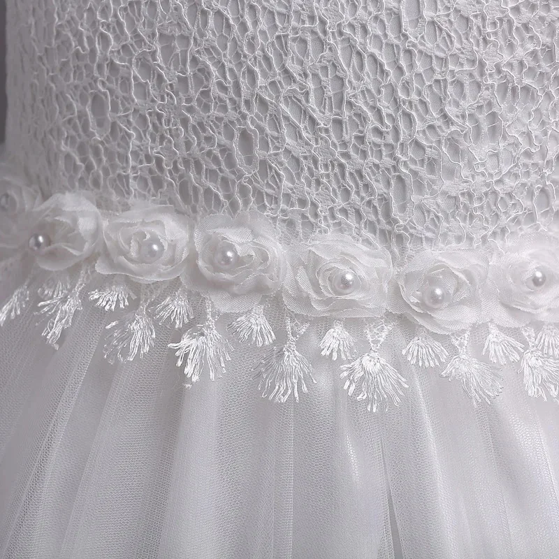 Baby Girls 1 Year Birthday Princess Party Flowers Baptism Dress Infant Embroidery Floral Sleeveless Costume Newborn Kids Clothes