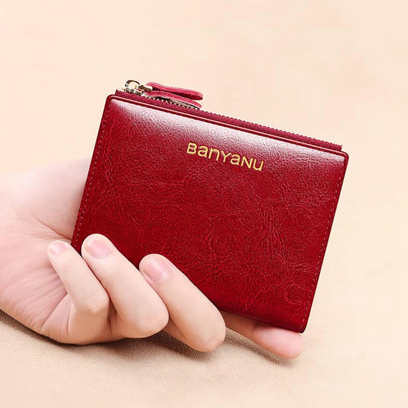 Anti RFID Woman Small Genuine Leather Purse New Design Ultra Thin Coin Wallet for Women Fashion Gifts