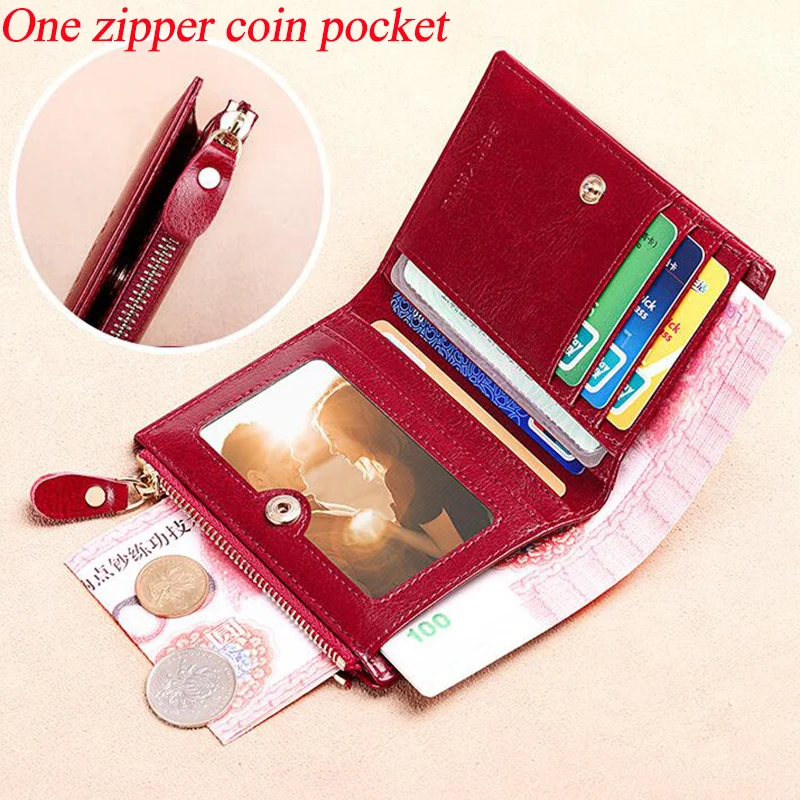 Anti RFID Woman Small Genuine Leather Purse New Design Ultra Thin Coin Wallet for Women Fashion Gifts