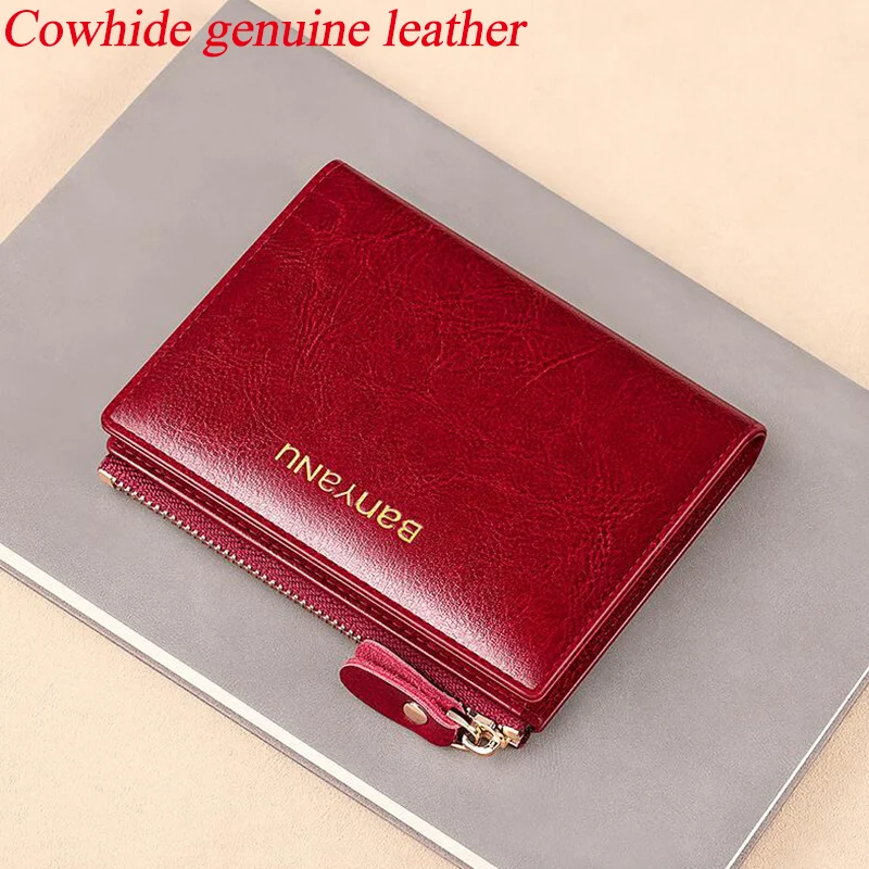 Anti RFID Woman Small Genuine Leather Purse New Design Ultra Thin Coin Wallet for Women Fashion Gifts