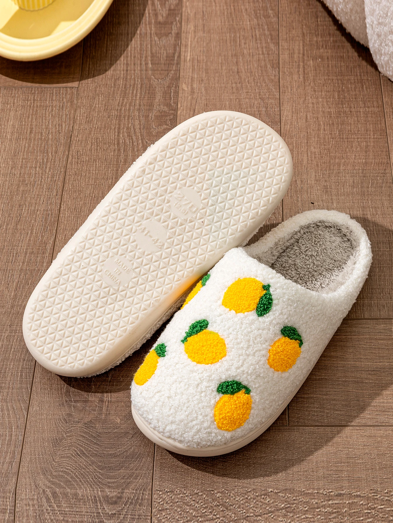 Cute Fruit Women Slippers Winter Indoor Warm Soft Sole Breathable Comfort Anti-slip Bedroom Causal Flat Cotton Shoes