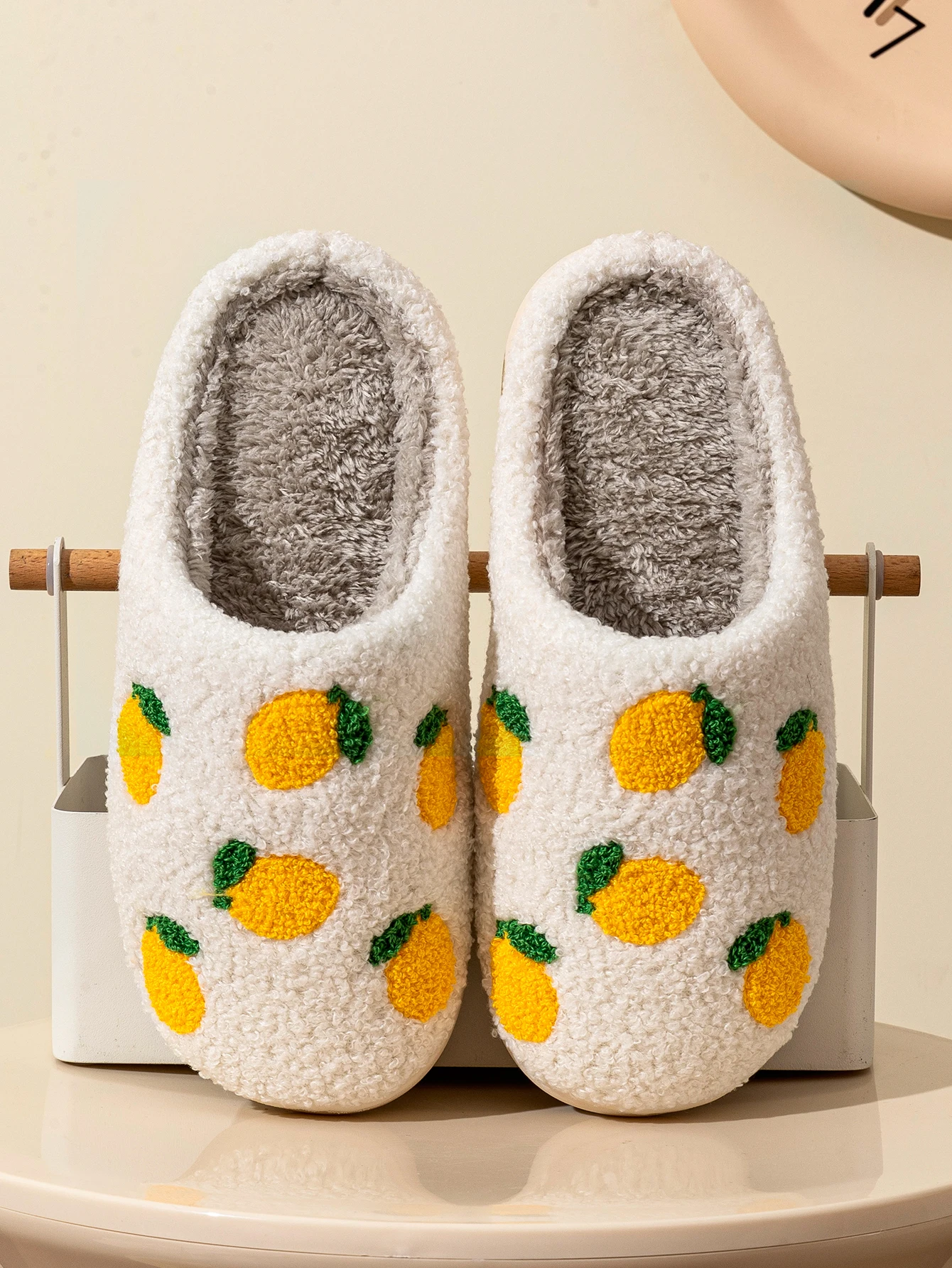 Cute Fruit Women Slippers Winter Indoor Warm Soft Sole Breathable Comfort Anti-slip Bedroom Causal Flat Cotton Shoes