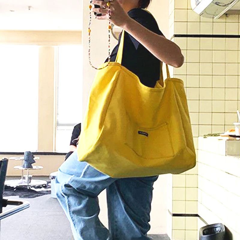 Korean style Canvas Tote Bags For Women Large Capacity Handbag Casual Shoulder Bag Shopping Bag Gilr Purse