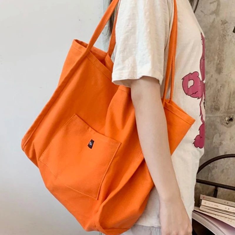 Korean style Canvas Tote Bags For Women Large Capacity Handbag Casual Shoulder Bag Shopping Bag Gilr Purse
