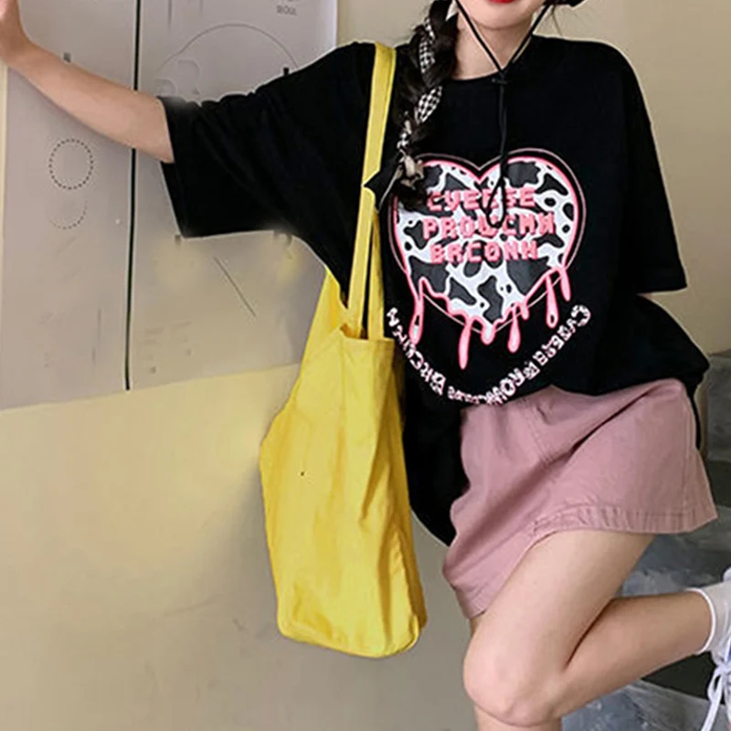 Korean style Canvas Tote Bags For Women Large Capacity Handbag Casual Shoulder Bag Shopping Bag Gilr Purse