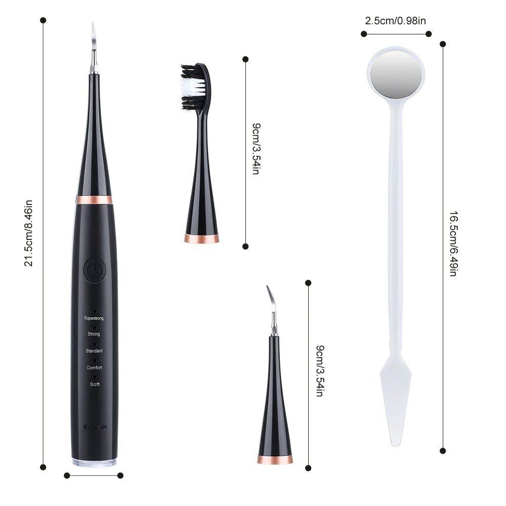 Dental Scaler Ultrasonic Scaler Tooth Cleaner Dental Stone Removal Electric Sonic Plaque Remover for Teeth Stain Tartar