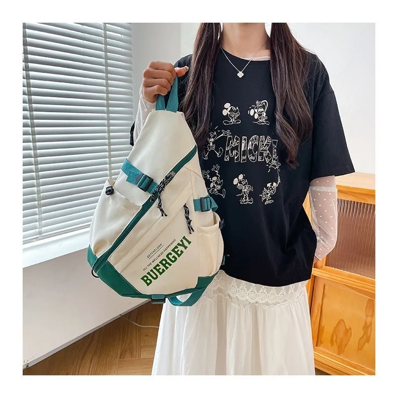 New Y2k Portable Light Nylon Crossbody Bag Trendy Rucksack Travel Shoulder Bag Casual knapsack Outdoor Sports Unisex Chest Packs