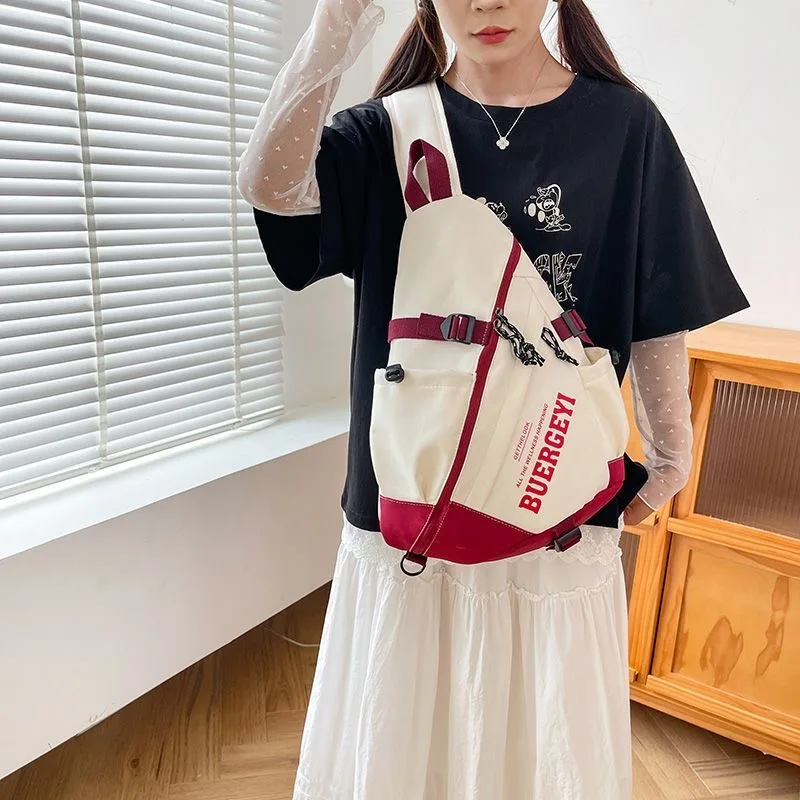 New Y2k Portable Light Nylon Crossbody Bag Trendy Rucksack Travel Shoulder Bag Casual knapsack Outdoor Sports Unisex Chest Packs