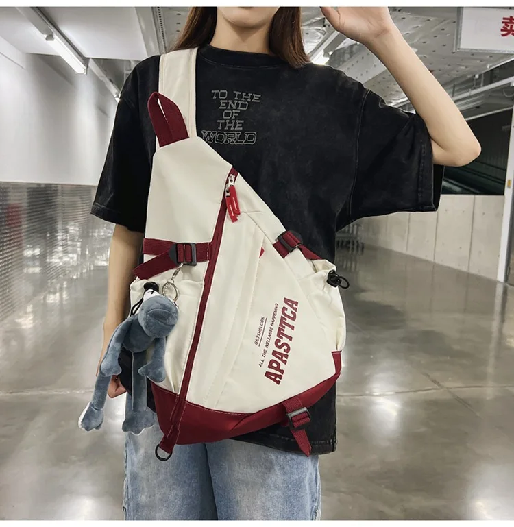 New Y2k Portable Light Nylon Crossbody Bag Trendy Rucksack Travel Shoulder Bag Casual knapsack Outdoor Sports Unisex Chest Packs