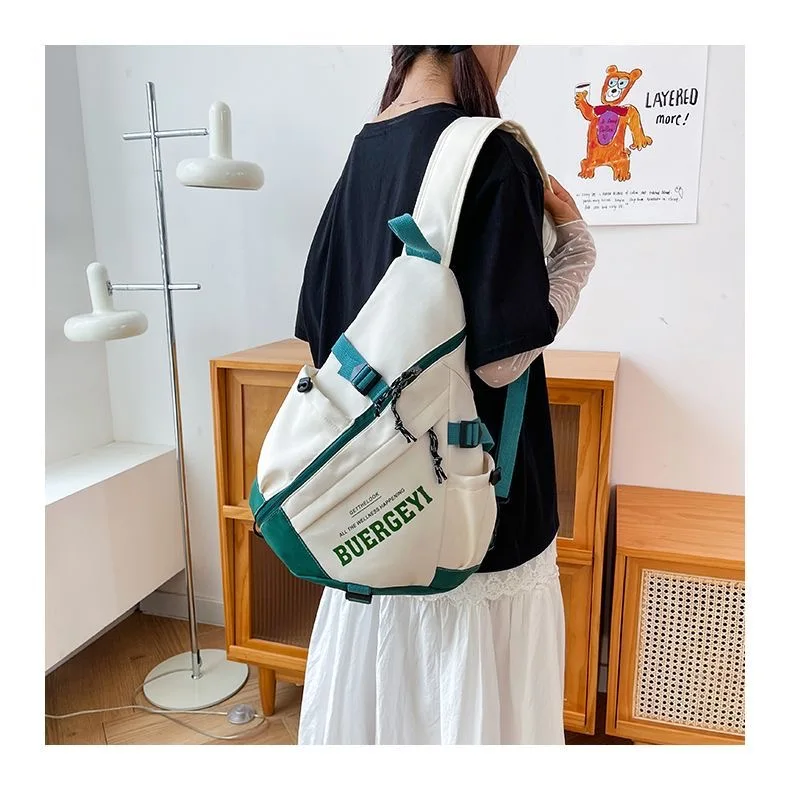 New Y2k Portable Light Nylon Crossbody Bag Trendy Rucksack Travel Shoulder Bag Casual knapsack Outdoor Sports Unisex Chest Packs