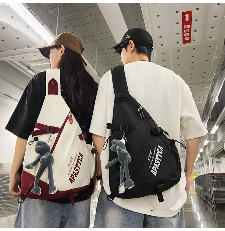New Y2k Portable Light Nylon Crossbody Bag Trendy Rucksack Travel Shoulder Bag Casual knapsack Outdoor Sports Unisex Chest Packs