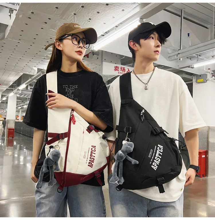 New Y2k Portable Light Nylon Crossbody Bag Trendy Rucksack Travel Shoulder Bag Casual knapsack Outdoor Sports Unisex Chest Packs