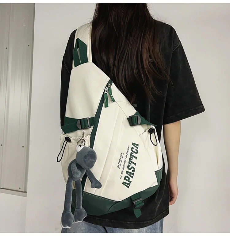 New Y2k Portable Light Nylon Crossbody Bag Trendy Rucksack Travel Shoulder Bag Casual knapsack Outdoor Sports Unisex Chest Packs
