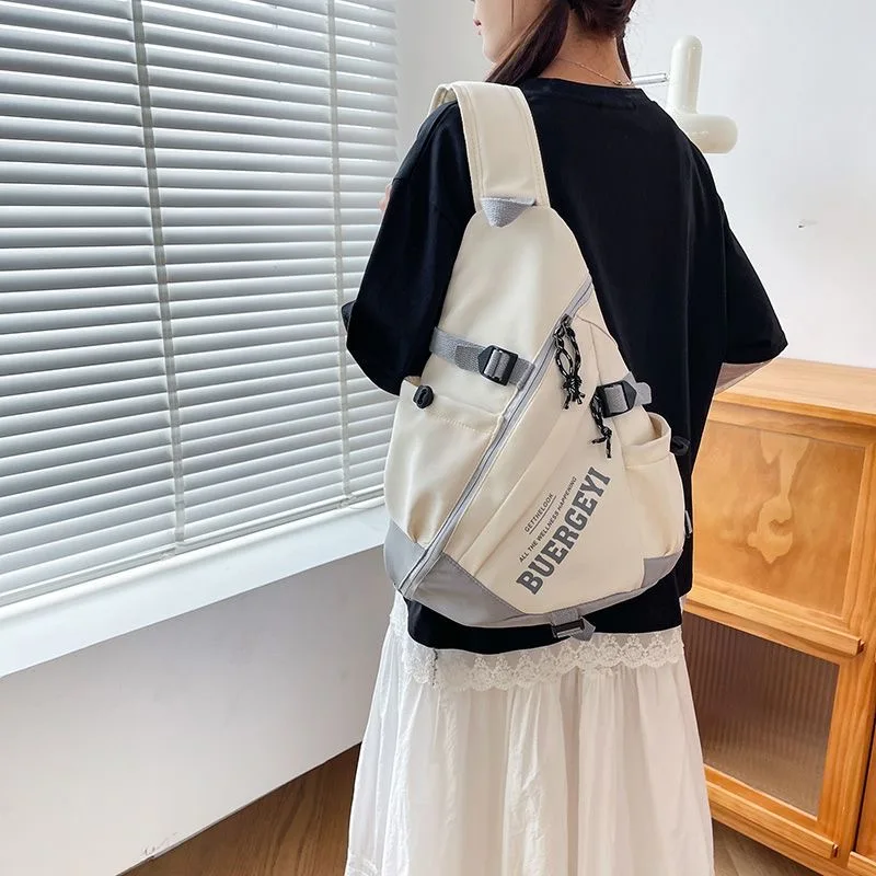 New Y2k Portable Light Nylon Crossbody Bag Trendy Rucksack Travel Shoulder Bag Casual knapsack Outdoor Sports Unisex Chest Packs