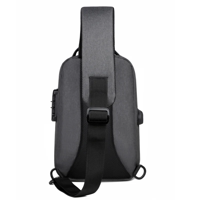 Business Crossbody Bag for Men Oxford Anti-theft Combination Lock Chest Packs Travel Storage Shoulder Bag With USB Charging Port