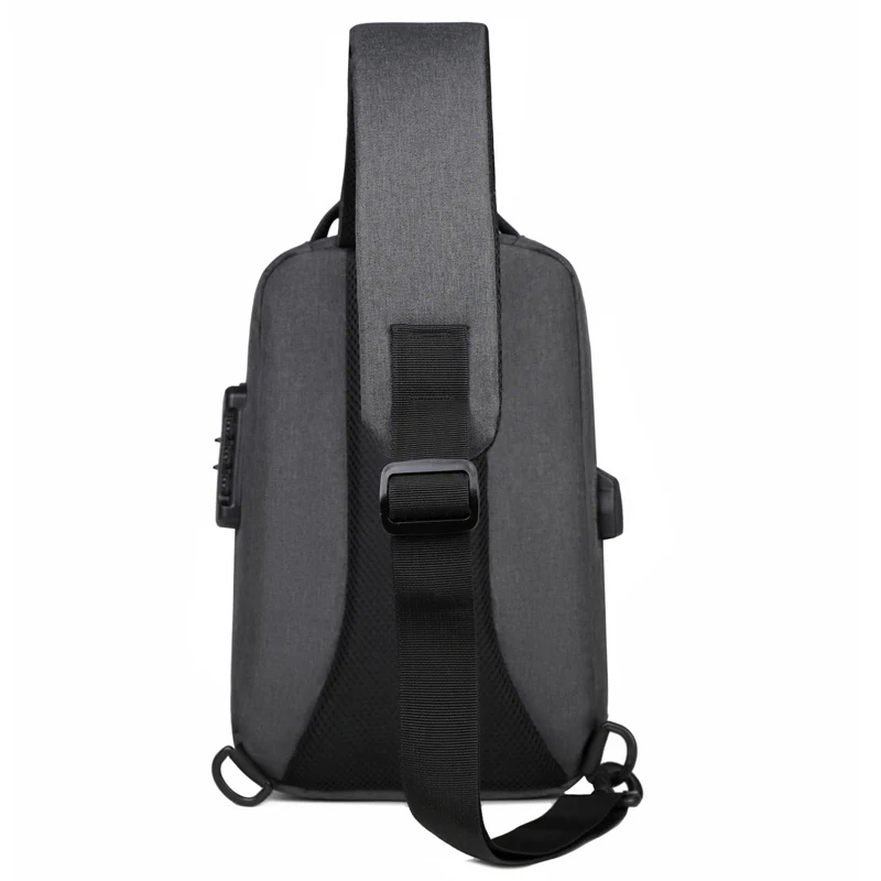 Business Crossbody Bag for Men Oxford Anti-theft Combination Lock Chest Packs Travel Storage Shoulder Bag With USB Charging Port