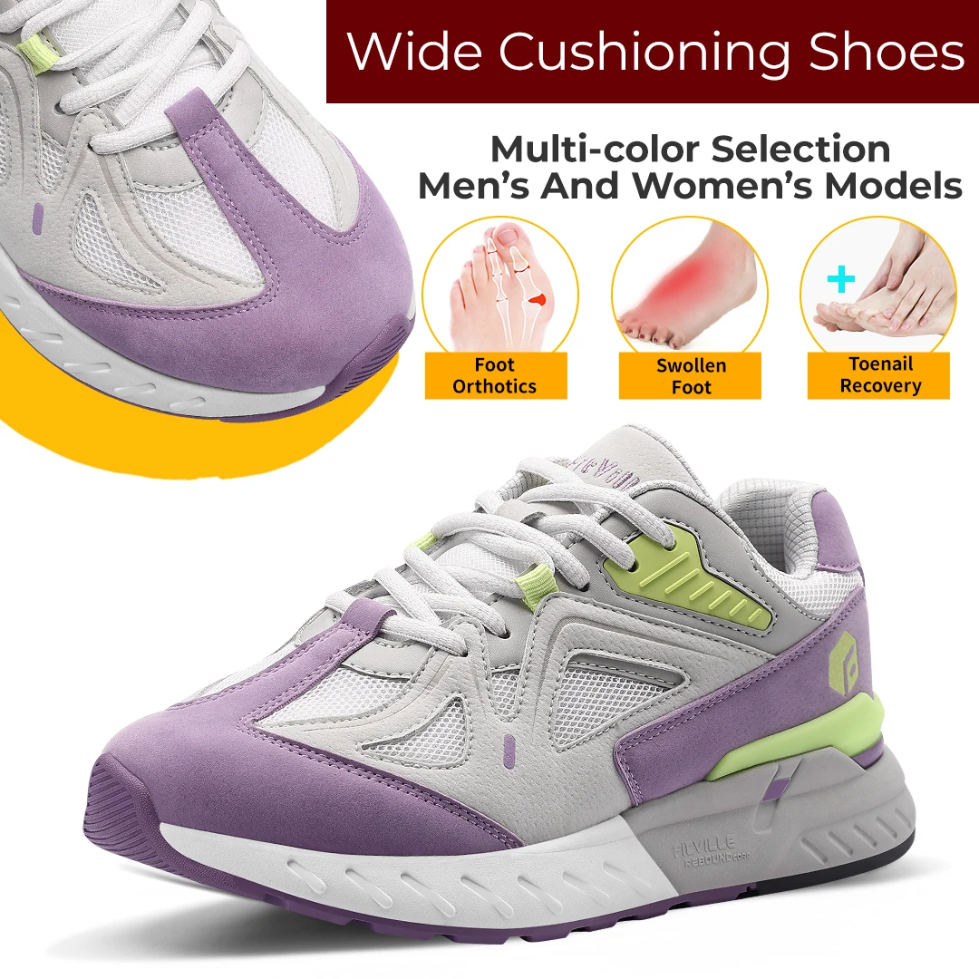 FitVille Extra Wide Women's Walking Shoes Wide Width Lightweight Sneakers for Flat Foot Plantar Fasciitis Heel Pain Relief