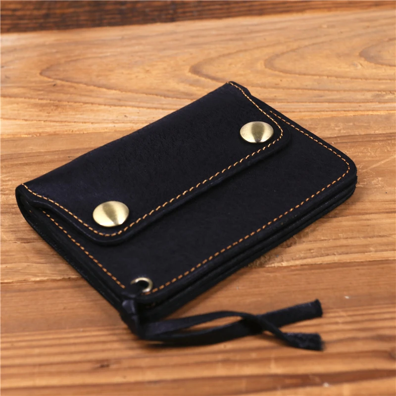 100% Genuine Leather Wallet For Men Male Brand Vintage Handmade Short Small Men's Purse Card Holder With Zipper Coin Pocket Bag