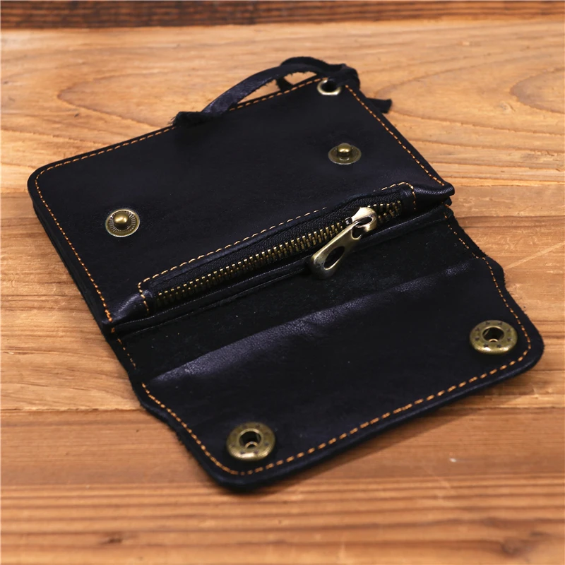 100% Genuine Leather Wallet For Men Male Brand Vintage Handmade Short Small Men's Purse Card Holder With Zipper Coin Pocket Bag