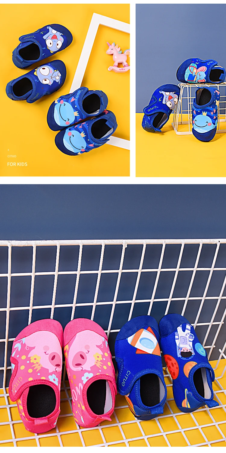 Children Indoor Sock Shoes Baby Floor Socks Spring Summer Cartoon Unicorn Girls Boys Sock With Rubber Soles Kids Slippers