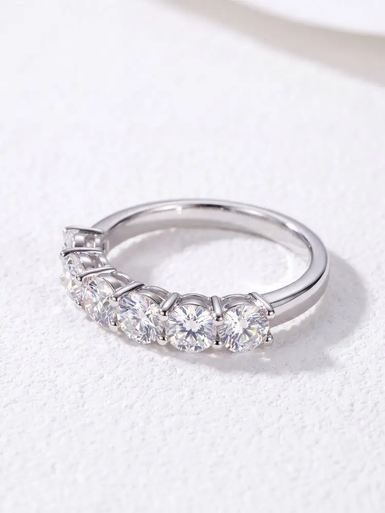 DWJ Real Moissanite Ring 925 Sterling Silver Diamond Eternity Band Engagement Wedding Rings for Women Luxury Quality Jewelry