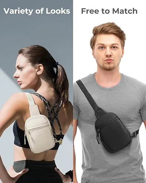 Women Chest Bag Mini Fashion Unisex Lightweight Pouch Shoulder Sling Bag Crossbody Sports Outdoor Running Travel Casual Bag