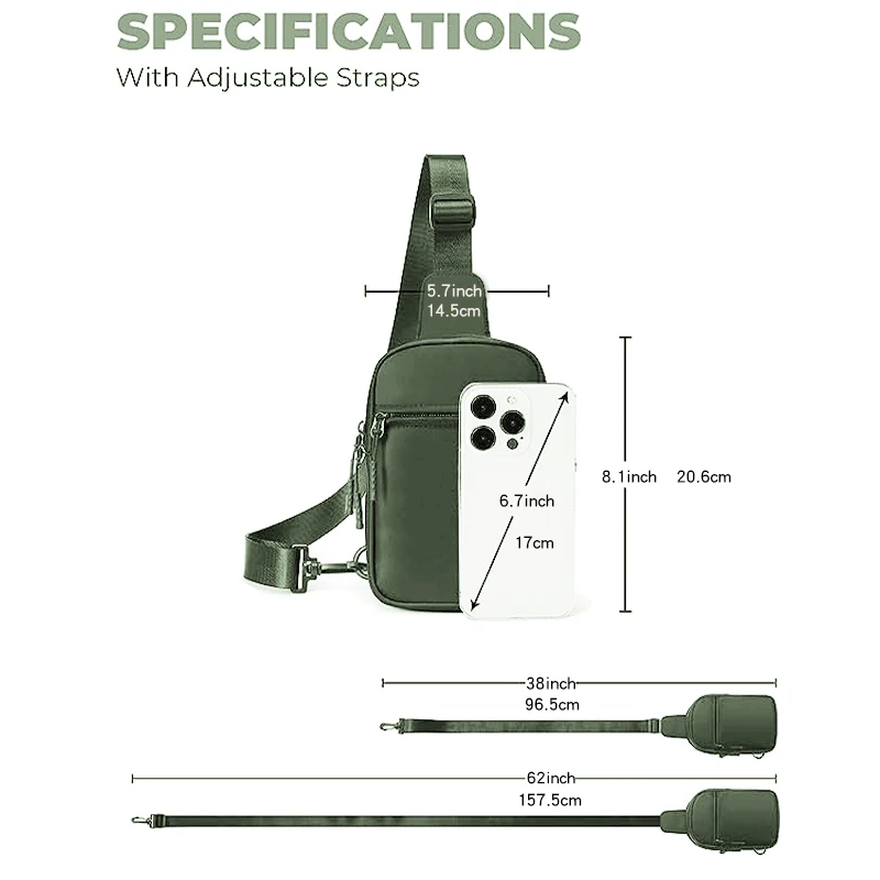 Women Chest Bag Mini Fashion Unisex Lightweight Pouch Shoulder Sling Bag Crossbody Sports Outdoor Running Travel Casual Bag