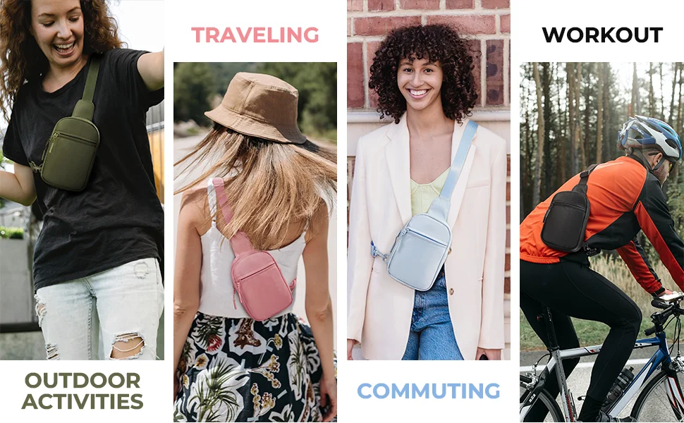 Women Chest Bag Mini Fashion Unisex Lightweight Pouch Shoulder Sling Bag Crossbody Sports Outdoor Running Travel Casual Bag