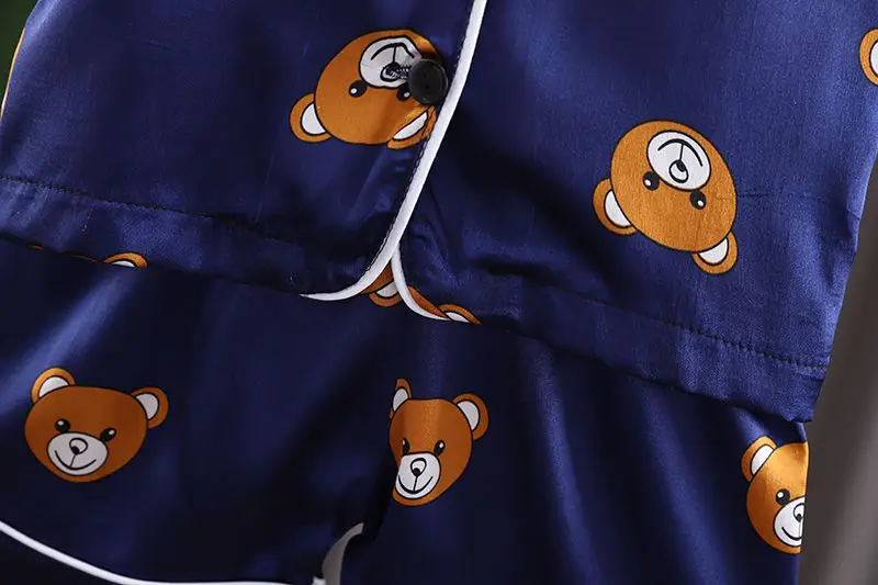 Boys Girls Kids Pajama Sets Cartoon bear short Sleeve T-Shirt Tops With Pants Toddler Baby Sleeping Clothes Pijamas Sleepwear