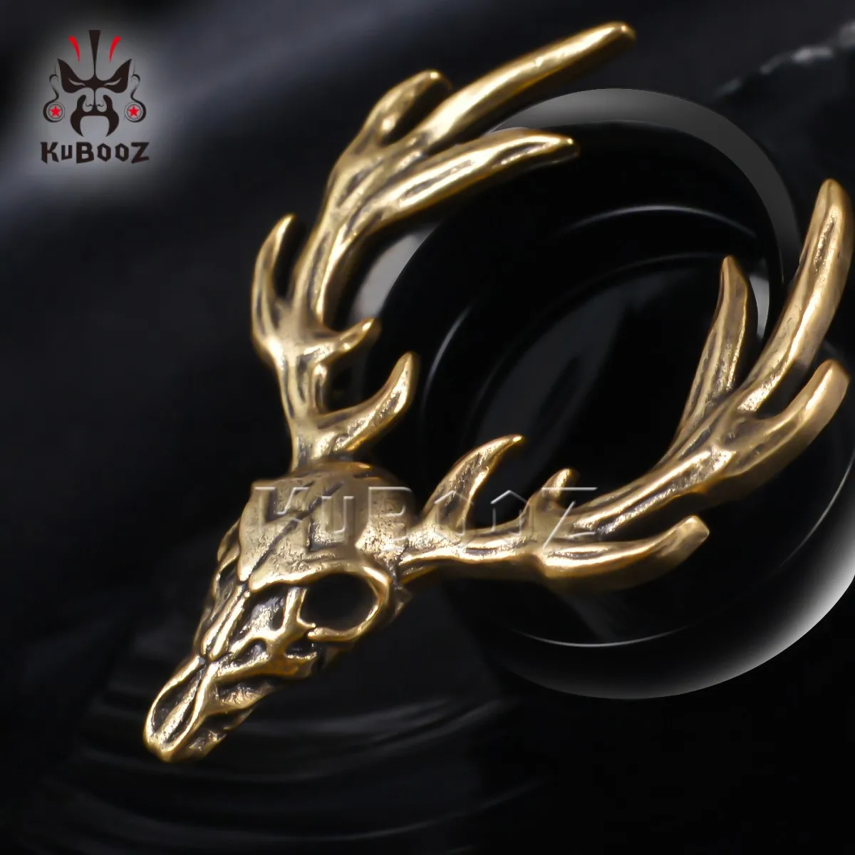 KUBOOZ 2PCS Stainless Steel Antler Ear Tunnels Plugs Screw Extenders Stretchers Body Piercing Jewelry Earrings