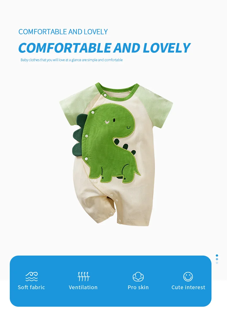 Cute cartoon animal-shaped clothing cotton baby clothing summer 0-2-year-old baby one-piece Short sleeve newborn romper