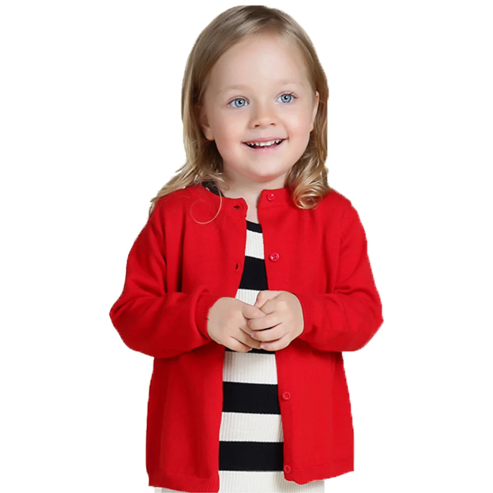 Red Sweater Cardigans for Kids Baby Clothes Toddler Boy Girl School Cardigan Cotton Korean Girls Knitwear Infantil Clothing Bebe