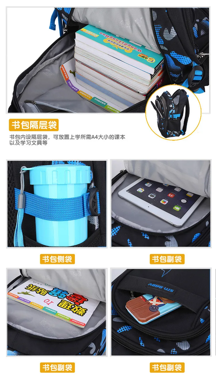 Kids Backpack Primary Children School Bags For Boys Large Orthopedic Backpack Waterproof Schoolbag Big Book Bag Mochila Infantil